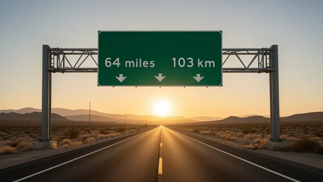 64 Miles to KM: 64 Miles Is 103.00 Kilometers